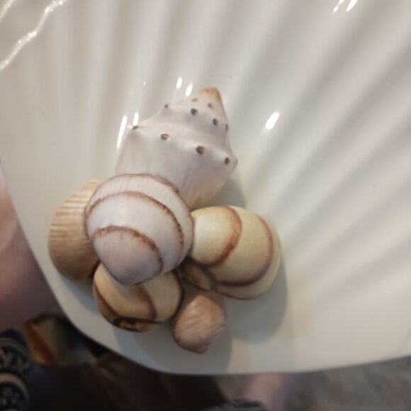 Vintage Scallop Clam Shell dish Ceramica De Cuernavaca Mexico 12.5" x 10" - Picture 3 of 6